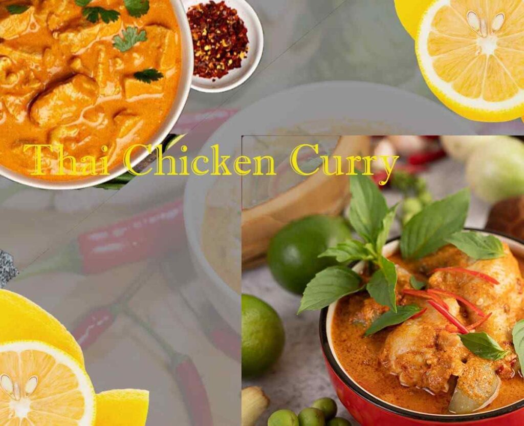 homemade thai curry without coconut milk served with fresh vegetables