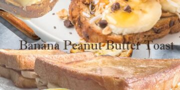 Healthy breakfast ideas for busy mornings (5 minute healthy recipes for busy people) featuring banana peanut butter toast with honey and nuts