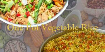 Easy vegetable rice one pot dinner recipes for beginners with mixed vegetables cooked in a single pot