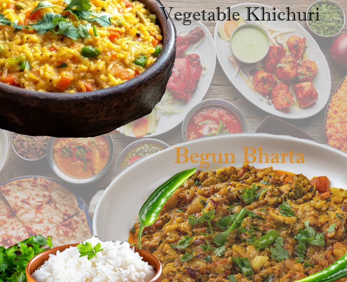 Healthy Bangladeshi Recipes featuring vegetable khichuri and begun bharta traditional nutritious meals for busy people and beginners